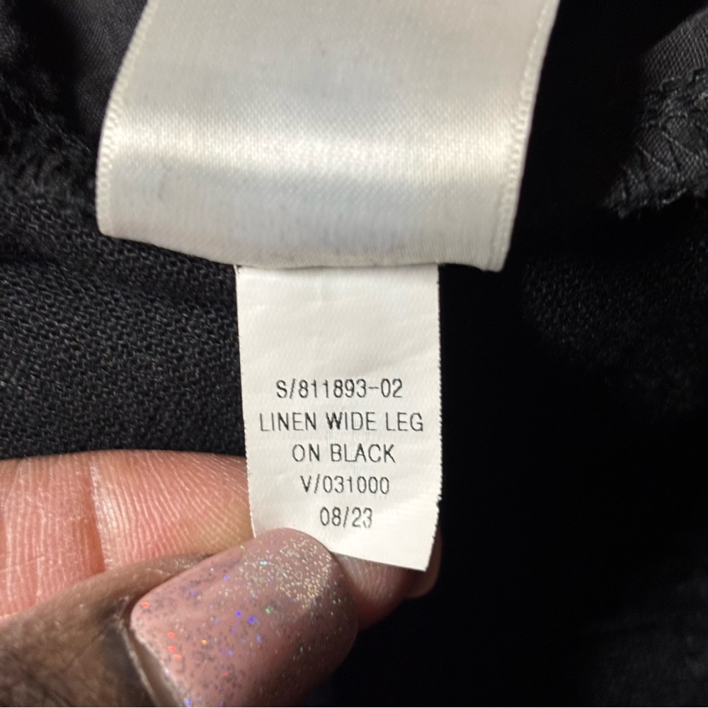 Old Navy Tall Linen Wide Leg Pants Black size Large Tall - Picture 15 of 16